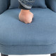 Fabric Single Sofa, Tub Chair, Upholstered Bedroom Chair with Pillow, Solid Wood Leg for Home, Living Room, Dining Room, Set of 