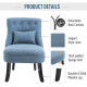 Fabric Single Sofa, Tub Chair, Upholstered Bedroom Chair with Pillow, Solid Wood Leg for Home, Living Room, Dining Room, Set of 