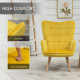 Modern Accent Chair Velvet-Touch Tufted Wingback Armchair Upholstered Leisure Lounge Sofa Club Chair with Wood Legs, Set of 2, Y