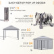 Outsunny 3.3 x 3.3m Pop Up Gazebo, Double Roof Foldable Canopy Tent with Zipped Mesh Sidewalls, Height Adjustable and Carrying B