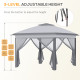 Outsunny 3.3 x 3.3m Pop Up Gazebo, Double Roof Foldable Canopy Tent with Zipped Mesh Sidewalls, Height Adjustable and Carrying B