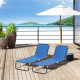 Outsunny 2 Piece Foldable Sun Loungers with 5-Position Adjustable Backrest, Outdoor Portable Recliner Chaise Lounge Chairs with 