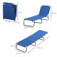 Outsunny 2 Piece Foldable Sun Loungers with 5-Position Adjustable Backrest, Outdoor Portable Recliner Chaise Lounge Chairs with 