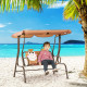 Outsunny 2 Seater Kids Garden Swing Seat, Children Outdoor Patio Lounge Chair for Gardens w/ Adjustable Awning, Seatbelt, Monkey