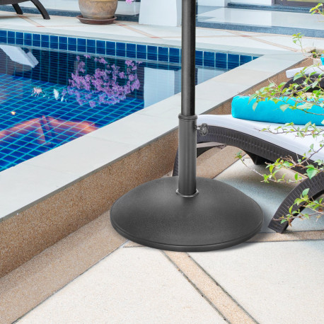 Outsunny Heavy Duty Cement Parasol Umbrella Base 20kg Patio Stand Garden Outdoor Shade Holder Round