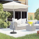 Outsunny Heavy Duty Cement Parasol Umbrella Base 20kg Patio Stand Garden Outdoor Shade Holder Round