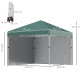 Outsunny 3 x 3 (M) Pop Up Gazebo, UPF 30+ with 2 Sidewalls, Leg Weight Bags and Wheeled Bag, Height Adjustable Party Tent Event 
