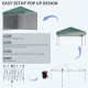 Outsunny 3 x 3 (M) Pop Up Gazebo, UPF 30+ with 2 Sidewalls, Leg Weight Bags and Wheeled Bag, Height Adjustable Party Tent Event 