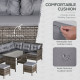 Outsunny 8-Seater Patio wicker Sofa Set Rattan Chair Furniture w/ Glass &amp; Cushioned