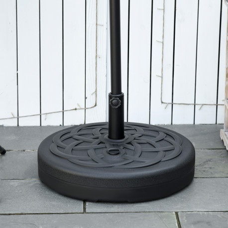 Outsunny Garden Parasol Base Holder, Outdoor Market Umbrella Stand Weight with Built-In Handle, 25kg Water or 35kg Sand Filled, 