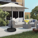 Outsunny Garden Parasol Base Holder, Outdoor Market Umbrella Stand Weight with Built-In Handle, 25kg Water or 35kg Sand Filled, 
