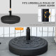 Outsunny Garden Parasol Base Holder, Outdoor Market Umbrella Stand Weight with Built-In Handle, 25kg Water or 35kg Sand Filled, 