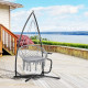 Outsunny Hammock Chair Stand Only Construction Heavy Duty Metal C-Stand for Hanging Hammock Chair Porch Swing Indoor or Outdoor 