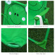 Outsunny Kids Outdoor Table and Chairs Garden Furniture Frog Pattern with Removable &amp; Height Adjustable Sun Umbrella, Green