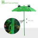 Outsunny Kids Outdoor Table and Chairs Garden Furniture Frog Pattern with Removable &amp; Height Adjustable Sun Umbrella, Green