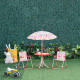 Outsunny Kids Outdoor Bistro Table and Chair Set Butterfly Pattern Garden Patio Backyard with Removable &amp; Height Adjustable Para