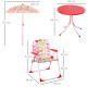 Outsunny Kids Outdoor Bistro Table and Chair Set Butterfly Pattern Garden Patio Backyard with Removable &amp; Height Adjustable Para