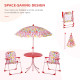 Outsunny Kids Outdoor Bistro Table and Chair Set Butterfly Pattern Garden Patio Backyard with Removable &amp; Height Adjustable Para