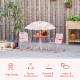 Outsunny Kids Outdoor Bistro Table and Chair Set Butterfly Pattern Garden Patio Backyard with Removable &amp; Height Adjustable Para