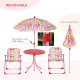Outsunny Kids Outdoor Bistro Table and Chair Set Butterfly Pattern Garden Patio Backyard with Removable &amp; Height Adjustable Para