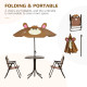 Outsunny Kids Bistro Table and Chair Set, Outdoor Folding Garden Furniture w/Monkey Design, Removable, Adjustable Sun Umbrella, 