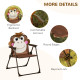 Outsunny Kids Bistro Table and Chair Set, Outdoor Folding Garden Furniture w/Monkey Design, Removable, Adjustable Sun Umbrella, 
