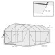 Outsunny Polytunnel Greenhouse Walk-in Grow House with UV-resistant PE Cover, Door, Galvanised Steel Frame, 4 x 3 x 2m, White