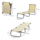 Outsunny Foldable Sun Lounger with 5-Position Adjustable Backrest, Outdoor Portable Recliner Chaise Lounge Chair with Breathable