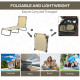 Outsunny Foldable Sun Lounger with 5-Position Adjustable Backrest, Outdoor Portable Recliner Chaise Lounge Chair with Breathable