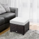 Outsunny Rattan Footstool Wicker Ottoman with Padded Seat Cushion Outdoor Patio Furniture for Garden Poolside Living Room, 50 x 