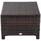Outsunny Rattan Footstool Wicker Ottoman with Padded Seat Cushion Outdoor Patio Furniture for Garden Poolside Living Room, 50 x 