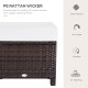 Outsunny Rattan Footstool Wicker Ottoman with Padded Seat Cushion Outdoor Patio Furniture for Garden Poolside Living Room, 50 x 