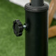 Outsunny 23.5kg Resin Garden Parasol Base with Wheels and Retractable Handles, Round Outdoor Market Umbrella Stand Weight for Po