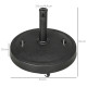Outsunny 23.5kg Resin Garden Parasol Base with Wheels and Retractable Handles, Round Outdoor Market Umbrella Stand Weight for Po