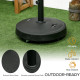 Outsunny 23.5kg Resin Garden Parasol Base with Wheels and Retractable Handles, Round Outdoor Market Umbrella Stand Weight for Po