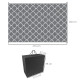 Outsunny Reversible Outdoor Rug with Carry Bag, Waterproof Plastic Straw Mat for Garden, Deck, RV, Picnic, Beach, Camping, 182 x