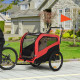 PawHut 2 in 1 Dog Bike Trailer Pet Stroller for Large Dogs with Hitch, 20&quot; Wheels, Pet Bicycle Cart Trolley Carrier for Travel, 