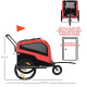 PawHut 2 in 1 Dog Bike Trailer Pet Stroller for Large Dogs with Hitch, 20&quot; Wheels, Pet Bicycle Cart Trolley Carrier for Travel, 
