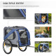 PawHut Folding Dog Bike Trailer Pet Cart Carrier for Bicycle Travel in Steel Frame with Hitch Coupler - Blue &amp; Grey