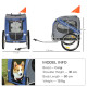 PawHut Folding Dog Bike Trailer Pet Cart Carrier for Bicycle Travel in Steel Frame with Hitch Coupler - Blue &amp; Grey