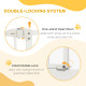 PawHut Metal 74-80cm Adjustable Pet Gate Safety Barrier w/ Auto-Close Door White