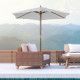 Outsunny 2.5m Patio Umbrella, Wood Garden Parasol, Sun Shade with 6 Ribs and Top Vent for Outdoor, White