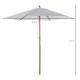 Outsunny 2.5m Patio Umbrella, Wood Garden Parasol, Sun Shade with 6 Ribs and Top Vent for Outdoor, White
