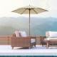 Outsunny 2.5m Wood Garden Parasol Sun Shade Patio Outdoor Wooden Umbrella Canopy Cream White