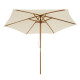 Outsunny 2.5m Wood Garden Parasol Sun Shade Patio Outdoor Wooden Umbrella Canopy Cream White