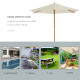 Outsunny 2.5m Wood Garden Parasol Sun Shade Patio Outdoor Wooden Umbrella Canopy Cream White