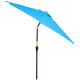 Outsunny 2.7M Garden Parasol Umbrella with Tilt and Crank, Outdoor Sun Parasol Sunshade Shelter with Aluminium Frame, Blue