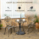 Outsunny 3 Piece Cast Aluminium Garden Bistro Set for 2 with Parasol Hole, Outdoor Coffee Table Set, Two Armless Chairs and Roun