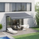 Outsunny 3 x 2.5m Manual Awning Canopy Sun Shade Shelter Retractable for Garden Grey
