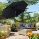 Outsunny 3(m) Tilting Parasol Garden Umbrellas, Outdoor Sun Shade with 8 Ribs, Tilt and Crank Handle for Balcony, Bench, Garden,